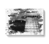 Acoustic Guitar Vol.2 V4 Modern Canvas Wall Art Print Ready to Hang, Framed Picture for Living Room Bedroom Home Office Décor, 76x50 cm (30x20 Inch)