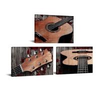 Acoustic Guitar Wall Art 16x24 Canvas Print Brown and Black Music Room Decor