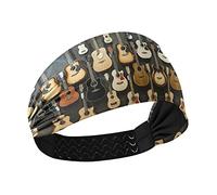 Acoustic Guitars Music Seamless Women's Headbands Yoga Workout Exercise Stretchy Headband Breathable Head Wraps Sweat Wicking Hair Bands Head Scarf for Sports