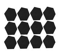 Acoustic Isolation Foam, Safe Easy Installation Polyester Fibre Durable Hex 12Pcs Sound Absorption Panel Flame Retardant for Home(black)