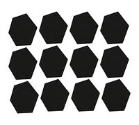 Acoustic Isolation Foam Set, Sound Absorption Panel Polyester Fibre 12Pcs for Home(black)