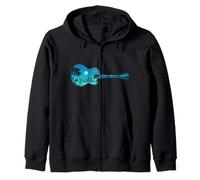 Acoustic Music Guitar City Sky Moon Night Forest Nature Tree Zip Hoodie