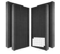 Acoustic Panels 4 Pack - 48"x24"x2" Sound Proof Wall Panels, Noise Reduction & Sound Dampening Foam for Studio, Home Theater, Bedroom, Office - Easy to Install, Black