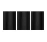 Acoustic Panels Acoustical Wall Panels Large Soundproof Panels 3D Fluted Sound Absorbing Panel with Wood Finish Acoustic Treatment for Recording Studio&Office Vertical (BLACK, 3pcs-31.5*23.6*0.82in)
