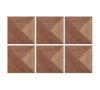 Acoustic Panels Self-Adhesive 60x60cm Wood Grain Design, Sound Absorbing Wall Tiles Flame Retardant Polyester Fibre for Home Theatre Studio Office Ebony