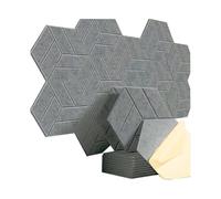 Acoustic Panels with Self-, 12"X 10"X 0.4" Sound Proof Foam for Walls, Hexagonal Soundproof Wall High Density, Home (Silver Gray) Mirrors Stickers (30x30cm)