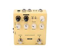 Acoustic Preamp Effect Pedal with 3 Band Equalizer, 60 Second Loop, XLR DI Output, Yellow - Analog Digital Effects, Easy Adjustment for Guitar Signals