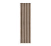 Acoustic Slat Wall Panel Light Walnut Luxury 3D Wood Veneer Modern Feature Media Slatted Panelling Interior Wall Or Ceiling 2400mm x 600mm Felt Backing Sound Absorbing Easy Installation Fixing Kit