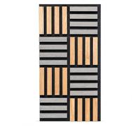 Acoustic Slat Wall Panels 6 Pack, Silver Oak & Ash Wood Wall Panels, Sound Absorbing Decorative Feature Wall Panels, 695 × 350mm