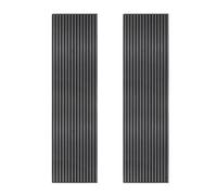 Acoustic Slat Wall Panels x 2 Anthracite Grey Luxury 3D Wood Veneer Modern Feature Media Slatted Panelling Interior Wall Ceiling 2400 x 600mm Felt Backing Sound Absorbing Easy Installation Fixing Kit