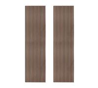 Acoustic Slat Wall Panels x 2 Dark Walnut Luxury 3D Wood Veneer Modern Feature Slatted Panelling Interior Wall or Ceiling 2400mm x 600mm Felt Backing Sound Absorbing Easy Installation Fixing Kit