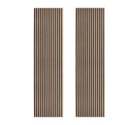 Acoustic Slat Wall Panels x 2 Light Walnut Luxury 3D Wood Veneer Moder