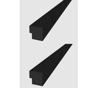 Acoustic Slatted Wall Panel Decorative Slat 3D Timber Oak Natural - 2400mm x 600mm (End Trim x2 Black 2400x30mm)