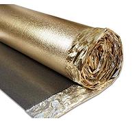 Acoustic Sonic Gold Underlay 5mm Thick - Choose Any Size - for All Wood, Laminate Flooring - Damp Proof Mebrane - Great Sound & Heat Insulation (6mm Thick, 15m2-1 Roll)