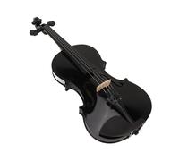 Acoustic Violin, Basswood 4/4 Full Size Violin for Kids Adults Beginners, Violin Starter Kit with Case, Violin Bow, Fingerboard Sticker, Tuner, Shoulder Rest, Extra Strings (Black)