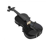 Acoustic Violin Set with Case 1/8 Black Small Violin with Case & Bow & Cleaning Cloth, Acoustic Fiddle Stringed Instruments for Beginners