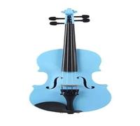 Acoustic Violin Set with Case 1/8 plywood bright color acoustic violin with rosin case, bow, silencer kit practice set for music lovers(Blue)