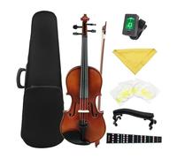 Acoustic Violin Set with Case 4/4 1/4 1/8 vintage color violin with case, bow, strings, shoulder rest and tuning cloth(4-4 Violin Set 2)