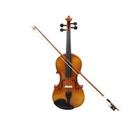 Acoustic Violin Set with Case 4/4 3/4 1/2 1/4 1/8 Bright Solid Wood Acoustic Violin for Beginners with Case & Bow, Ebony Chin Rest Natural Color Fiddle(Size 5)