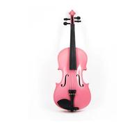 Acoustic Violin Set with Case Beginner High Grade Solid Wood 4/4 Violino Fiddle Full Set Accessories Pink Violin(Size 1/4)