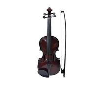 Acoustic Violin Set with Case Simulation violin music beginner practice set musical instrument exquisite workmanship performance props(Dark Brown)