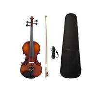 Acoustic Violin Set With Solidwood 4/4 Fiddle Brazilwood Bow+Audio Cable+Violin Case White/Black/Wood(Color:Brown)