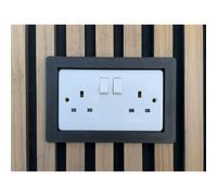 Acoustic Wall Panel Socket Surround Double Gang | with Spacer Built in