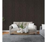 Acoustic Wall Panels 600MM X 2400MM Pack of 4 Soundproof Decorative Panels for Noise Reduction in Studio, 3D Slat Wall Panelling 5.76m² per Pack (Walnut 01T)