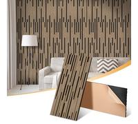 Acoustic Wood Panels for Wall,Soundproof Wall Panels, Wood Slat Wall Panels for Interior Decoration and Noise Reduction 3D Textured Panel for Wall (Walnut, 47.3 x 23.6 x 0.7 2 Pack)