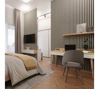 Acoustic Wood Slat Wall Panel 240cm x 60cm (Grey)