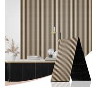 Acoustic Wood Slat Wall Panels，JSSZWYP Folded 2 Pack - 1200mm x 600mm, Expandable is 2400mm x 600mm 1.44㎡ 3D Fluted Acoustic Wall Panels, for Interior Decoration (13# Classic Oak1, 2400mm*600mm*1pcs)