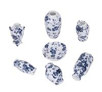 Acouto 1:12 Dollhouse Porcelain Vases Set Traditional Design Miniature Dollhouse Vase with Decorative Plates for DIY Decoration So a Home Set 1 Become Full for