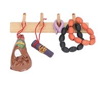 Acouto 1:12 Mini Sausage Ham Hanging Rack Models Pretend Food Toy Life Scene Simulation for Children Aged 3 and Up High Resin Made Log Can Simulated Durable and Material Ham Dollhouse