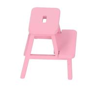 Acouto 1:12 Miniature Step Stool Wooden 4 Leg 2 Steps Cute Doll House Stool Dollhouse Decor Pink and Four a to VIVID and Perfect Features Dollhouse Crafted Doll House (Pink)