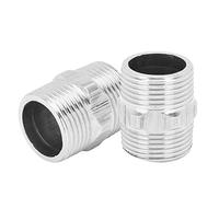 Acouto 1 in Male Thread -hex Nipple Stainless Steel Thread Pipe Connection for Plumber and Gas 2 Pack of 2