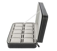 Acouto 10 Grids Watch Display Storage Box Zipper Travel Collector Case Reasonable Capacity Watch BoxWatch CaseWatch Storage BoxWatch CaseWatch Collector CaseTravel Case