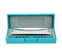 Acouto 10-Hole Harmonica Blues Db Key Harp Portable Musical Instrument Beginner PracticeRed Harmonica Adopt Cove 10-Hole HarmonicaHarmonicaBlues HarmonicaDb Key 10- HarmonicaMusical (Blue)