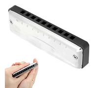 Acouto 10-Hole Harmonica Blues Db Key Harp Portable Musical Instrument Beginner PracticeRed Harmonica Adopt Cove 10-Hole HarmonicaHarmonicaBlues HarmonicaDb Key 10- HarmonicaMusical (Black)