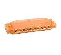 Acouto 10 Holes 20 Tones Plastic Translucent Harmonica Kids and Long 2 Odorless HarmonicaTranslucent HarmonicaPlastic Harmonica10 Holes 20 Tones HarmonicaHarmonica (Orange)