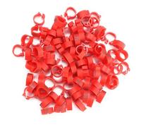 Acouto 100pcs/Bag 8MM 001-100 Numbered Plastic Letter Bird Leg Bands Rings One Has Time apart. Reusable and Quality 2.Comes 100pcs Will Keep Letter 3.Simple Design to and (red)