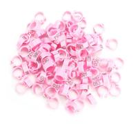 Acouto 100pcs/Bag 8MM 001-100 Numbered Plastic Letter Bird Leg Bands Rings One Has Time apart. Reusable and Quality 2.Comes 100pcs Will Keep Letter 3.Simple Design to and (Pink)