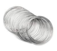 Acouto 100pcs Memory Wire Bracelet Loops, 55mm Diameter DIY Jewelry Making Accessories for Bracelet Crafting