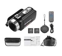 Acouto 1080P Digital Video Camera, 3.0 Inch IPS Screen 18X Digital Zoom 30MP Camcorder with 0.45X Wide Angle Lens Face Detection Anti Shake, for (without external microphone & camera holder)