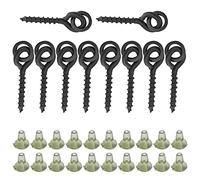 Acouto 10Pcs Bait Screws with 20pcs Oval Rings Carp Rig Stops Carp Fishing Tackle Hook ScrewGreen Use Convenient The R Bait Screws with Rig StopsBait with Oval Hook (Green)