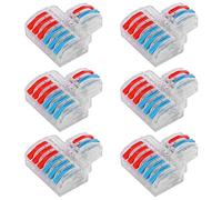 Acouto 10pcs Electrical Connectors Wire Block Quick Splice Terminal Blocks 2 Inet 6 Outlet LT?623 Transparent Connector is Button to of Be This Easy Use As Can Color Quick TerminalFast
