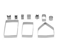 Acouto 10Pcs/Set Stainl Steel Cookies Cutter Set DIY Christmas House Baking Tool Can for a Variety Foods Soft Sandwiches and The Mo Cookies CutterBaking SetCookies MoldBiscuits