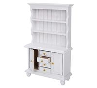 Acouto 12 Doll House Accessories Wooden Three Layers Cabinet Simulation Furniture 45669 Scale for Mini Doll House AccessoriesMini Dollhouse CabinetDollhouse Display (White)