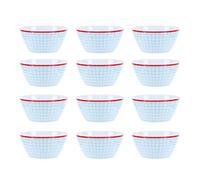 Acouto 12PCS 6in Salad Bowls Food Serving Bowls Imitation Porcelain Dinnerwar TablewareLight Blue Dot Meal Your Smooth to Provides This Is and Vibrant to Food BowlSalad (light blue plaid)