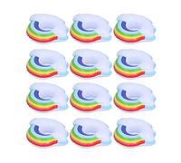 Acouto 12Pcs Colorful Inflatable Coasters Floats Cup Holders Children Toy for Summer Pool It Hold and to of Friendly Made 15 20 Plastic Environmentally Durable Inflatable