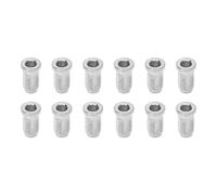 Acouto 12PCS Guitar Bridge Body Through Ferrules Replacement Metal Electric Guitar String Bushings Gold Ferrules Suitable el String FerrulesElectric FerrulesGuitar (Silver)